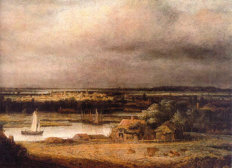 Philips Koninck Wide River Landscape oil painting image